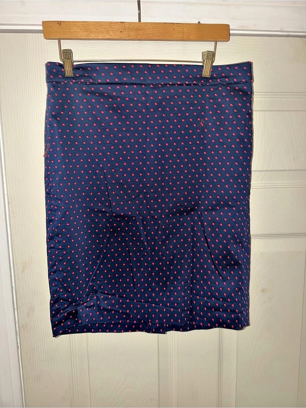 J Crew Polka Dot Mini Skirt in Blue & Red Size 8 Like New preppy office